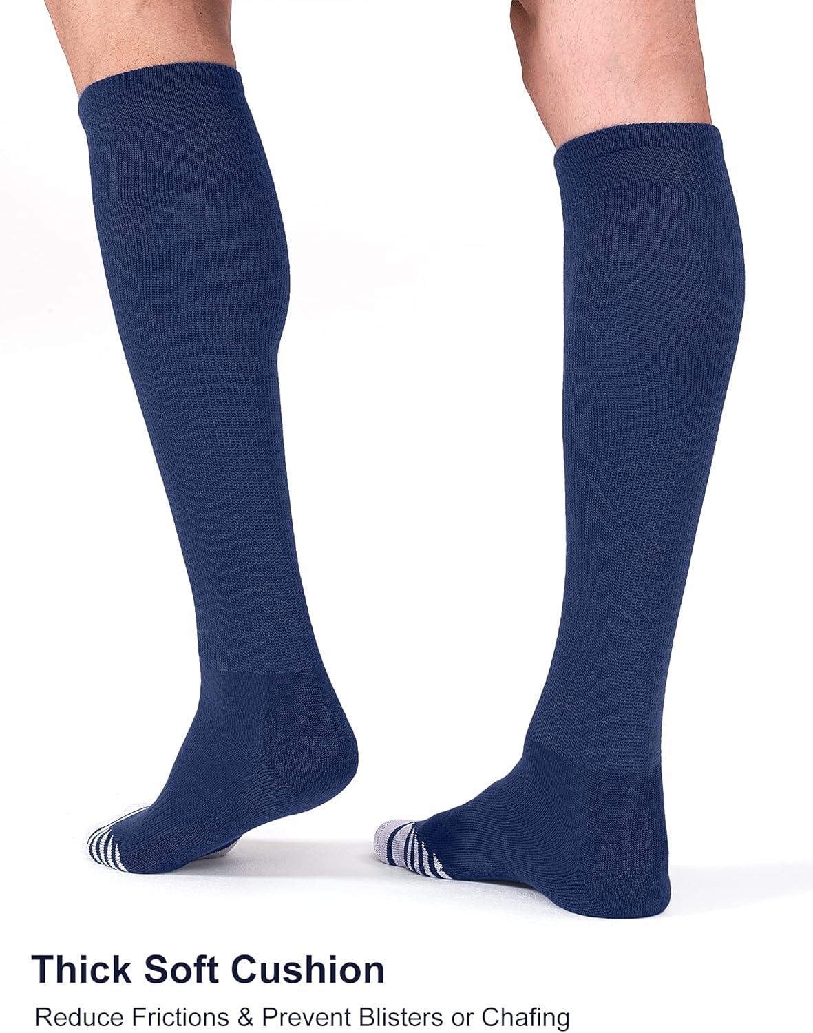 imageFITRELL 23 Pack Baseball Soccer Softball Socks for Kids Youth Men ampamp Women OvertheCalf Knee High Socks Multiple ColorsNavy Blue 2 Pack