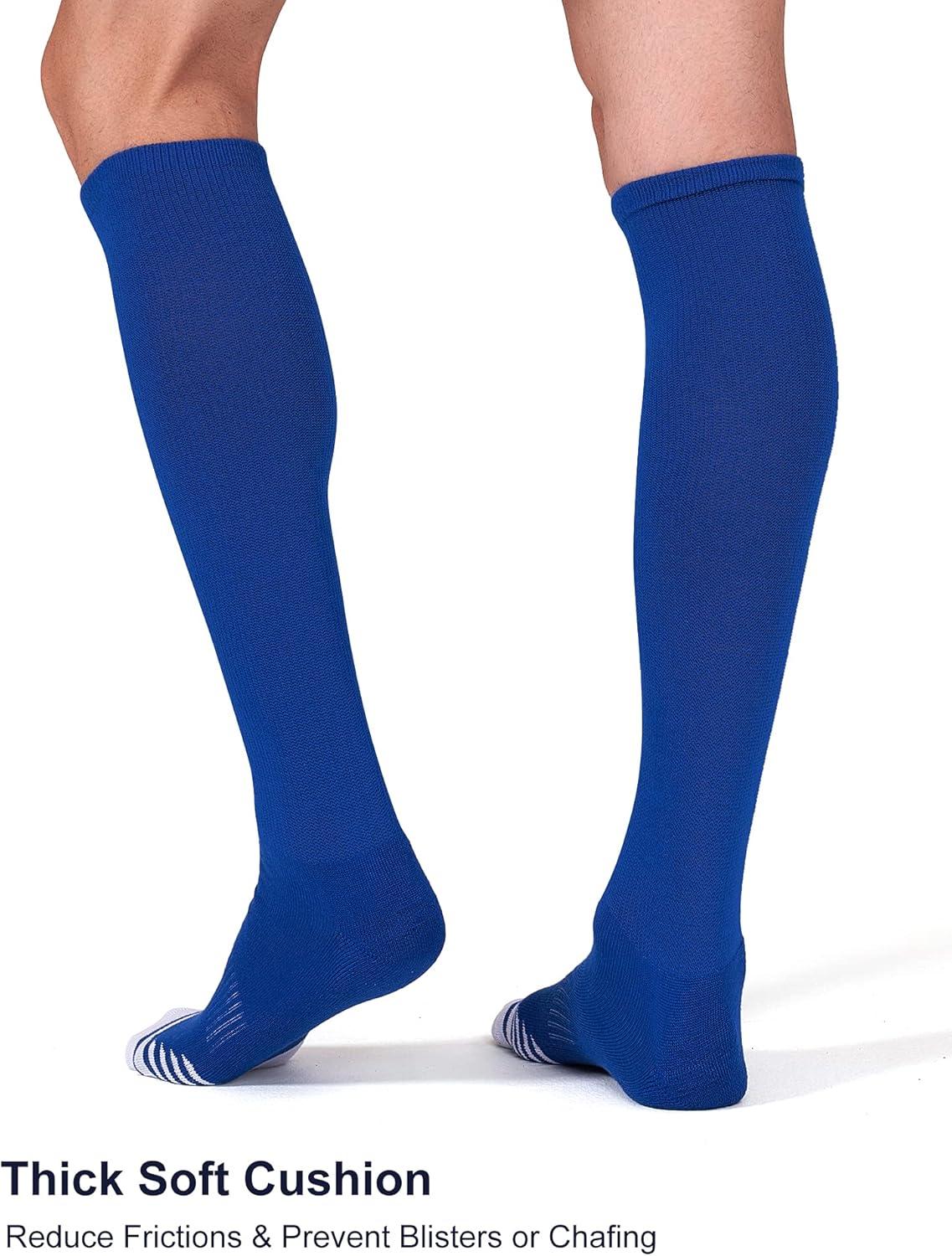 imageFITRELL 23 Pack Baseball Soccer Softball Socks for Kids Youth Men ampamp Women OvertheCalf Knee High Socks Multiple ColorsRoyal Blue 2 Pack