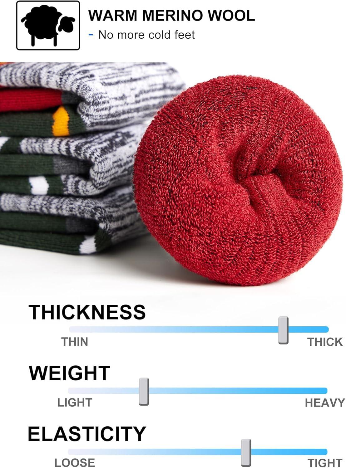 imageFITRELL 23 Pack Merino Wool Ski Socks for Snowboarding Full Cushioned Winter Thermal Kneehigh Warm Socks for Men and WomenBlackbluechristmas Match