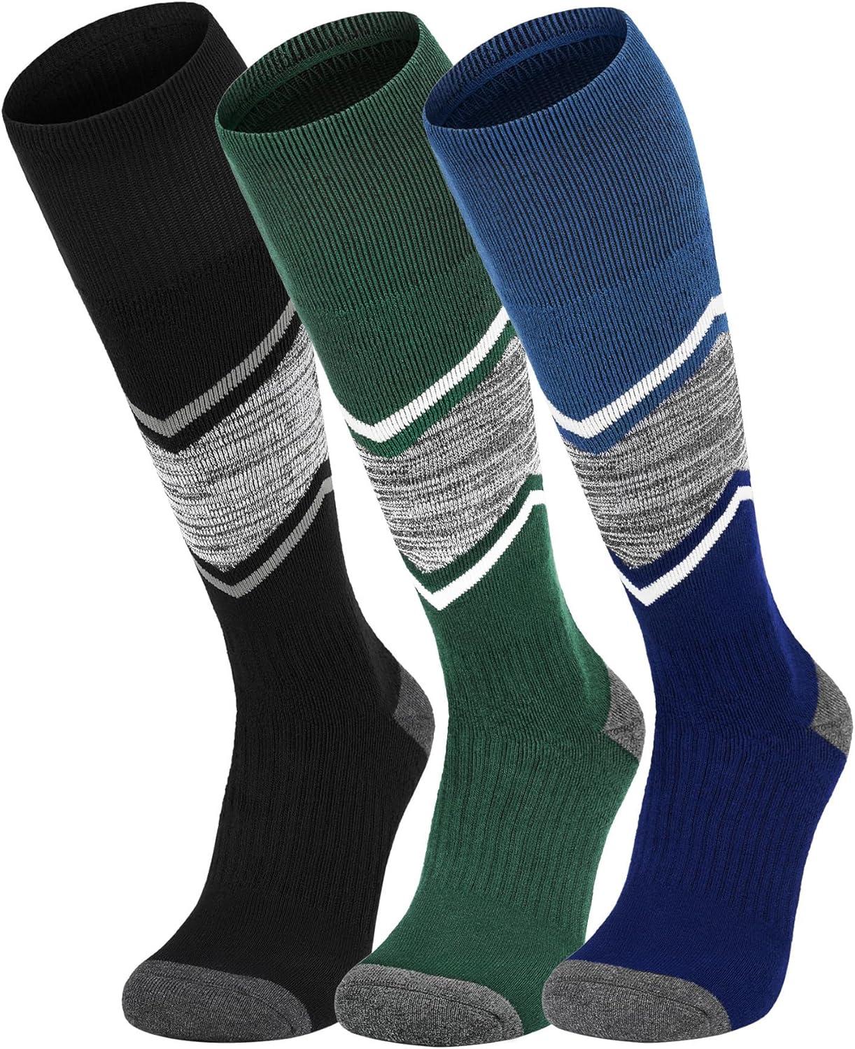 imageFITRELL 23 Pack Merino Wool Ski Socks for Snowboarding Full Cushioned Winter Thermal Kneehigh Warm Socks for Men and WomenBlackforest Greenblue