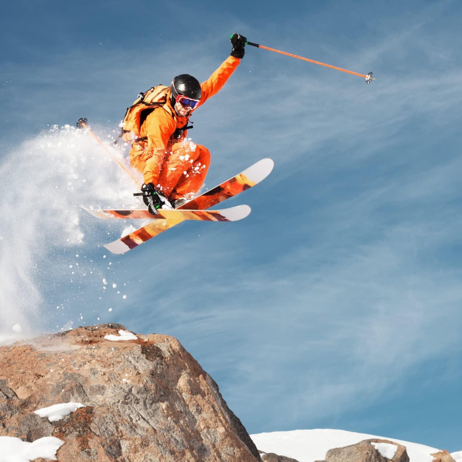 imageFITRELL 23 Pack Merino Wool Ski Socks for Snowboarding Full Cushioned Winter Thermal Kneehigh Warm Socks for Men and WomenBlackorange