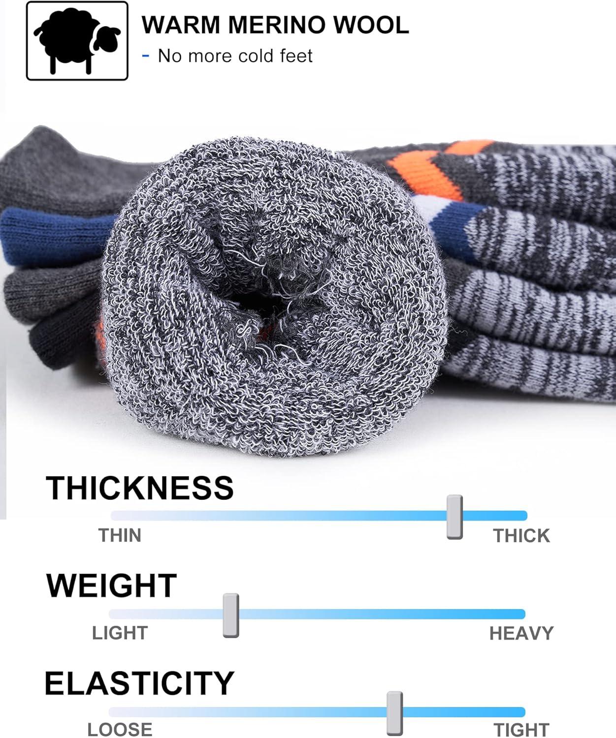 imageFITRELL 23 Pack Merino Wool Ski Socks for Snowboarding Full Cushioned Winter Thermal Kneehigh Warm Socks for Men and WomenBlackorange