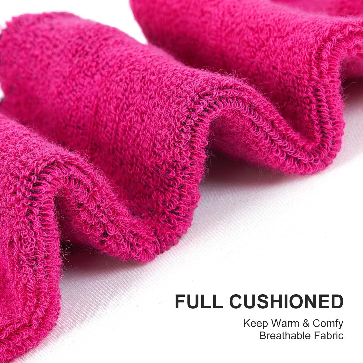 imageFITRELL 23 Pack Merino Wool Ski Socks for Snowboarding Full Cushioned Winter Thermal Kneehigh Warm Socks for Men and WomenRose Red