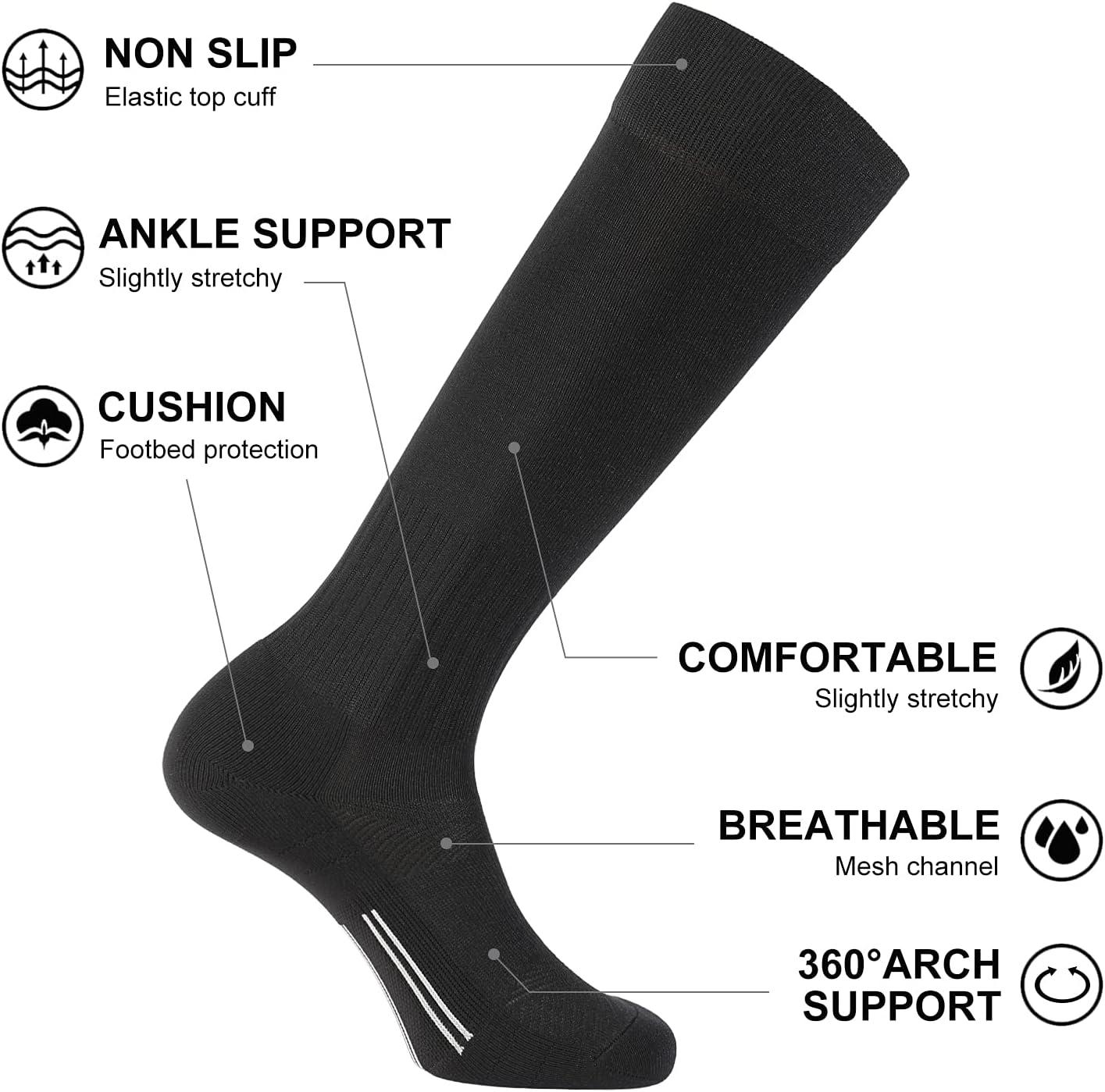 imageFITRELL 23 Pack Soccer Socks Baseball Softball For Youth Kids Boys Girls OverTheCalf Football Socks for Adult Men WomenBlack3