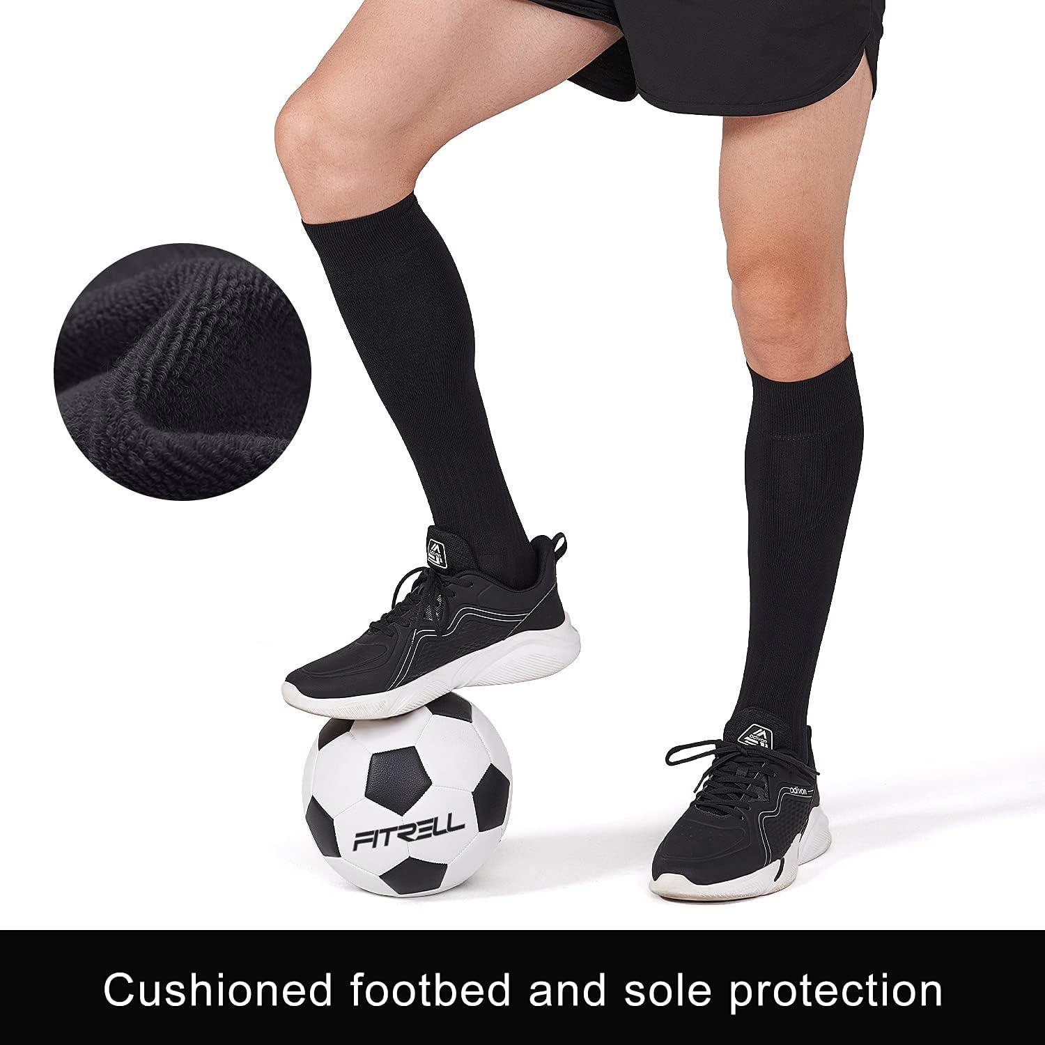 imageFITRELL 23 Pack Soccer Socks Baseball Softball For Youth Kids Boys Girls OverTheCalf Football Socks for Adult Men WomenBlack3