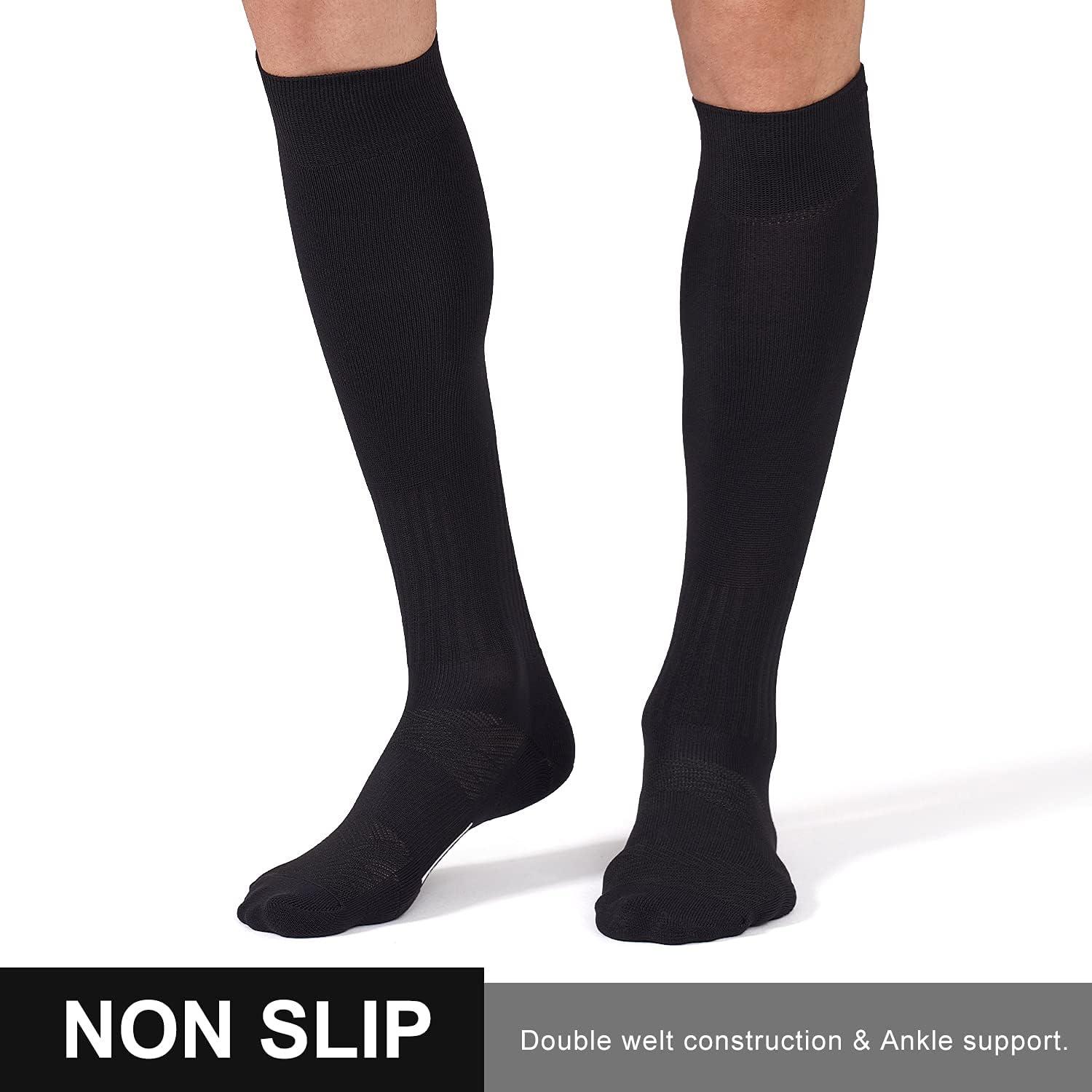 imageFITRELL 23 Pack Soccer Socks Baseball Softball For Youth Kids Boys Girls OverTheCalf Football Socks for Adult Men WomenBlack3