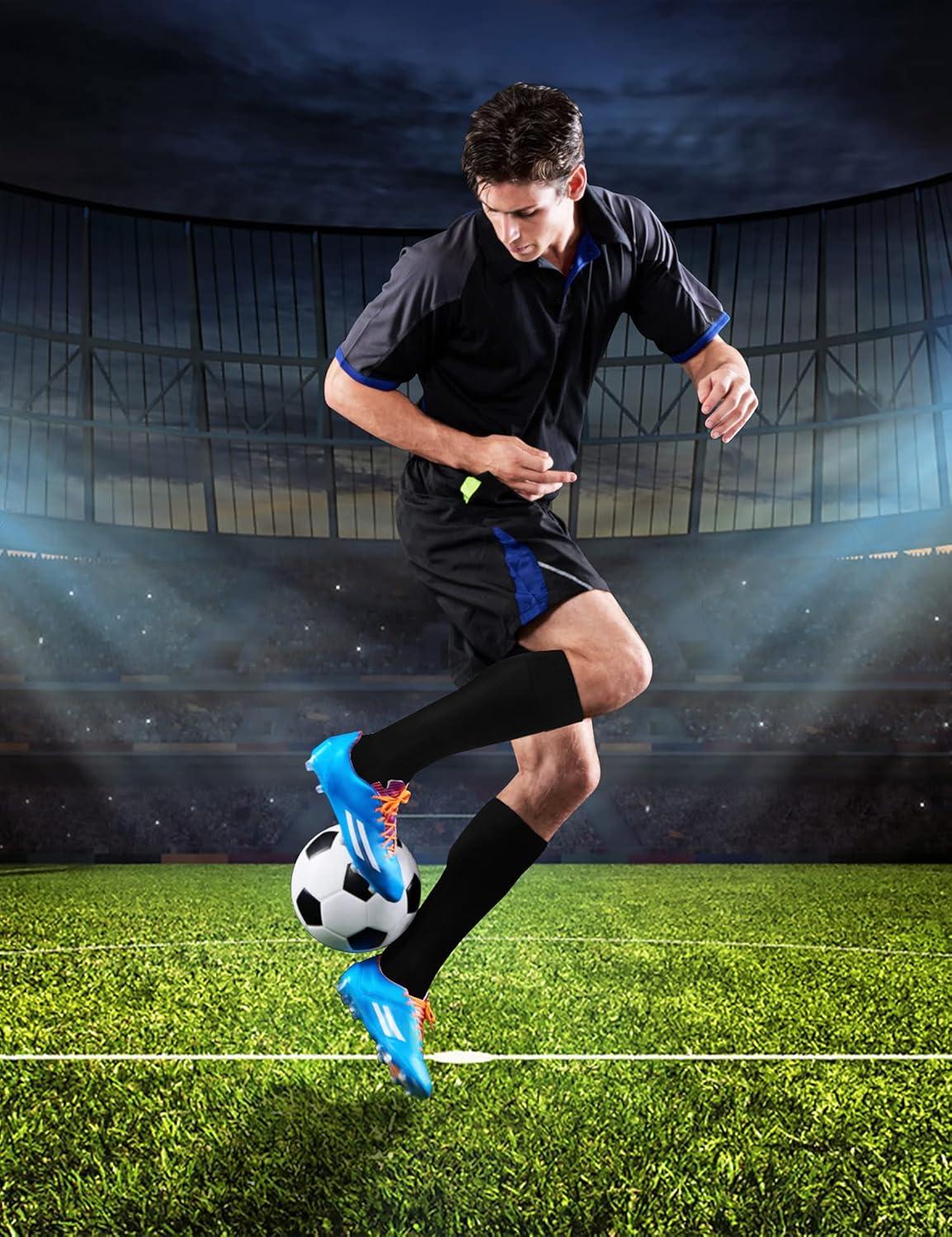 imageFITRELL 23 Pack Soccer Socks Baseball Softball For Youth Kids Boys Girls OverTheCalf Football Socks for Adult Men WomenWhite3