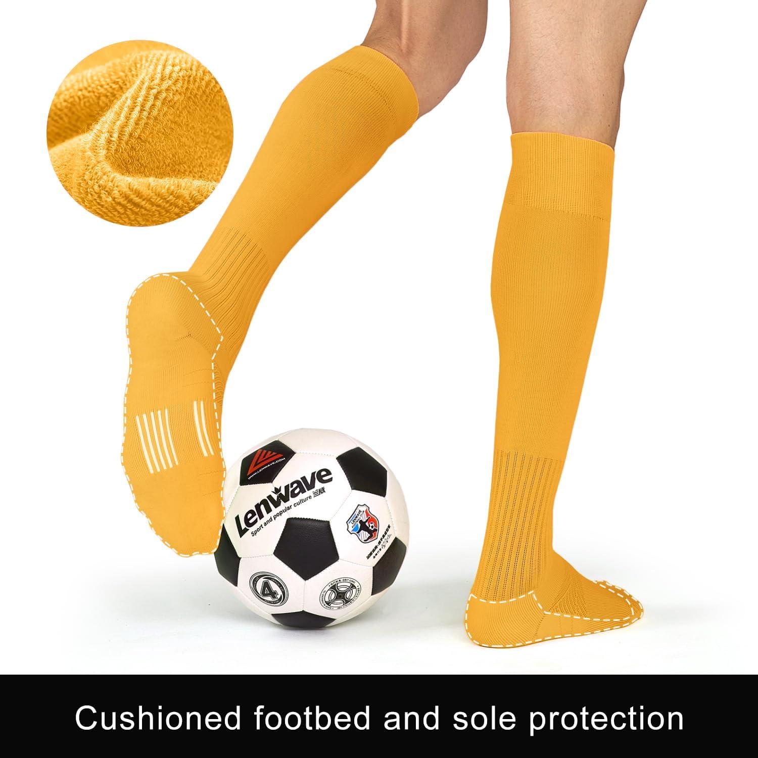 imageFITRELL 23 Pack Soccer Socks Baseball Softball For Youth Kids Boys Girls OverTheCalf Football Socks for Adult Men WomenYellow2