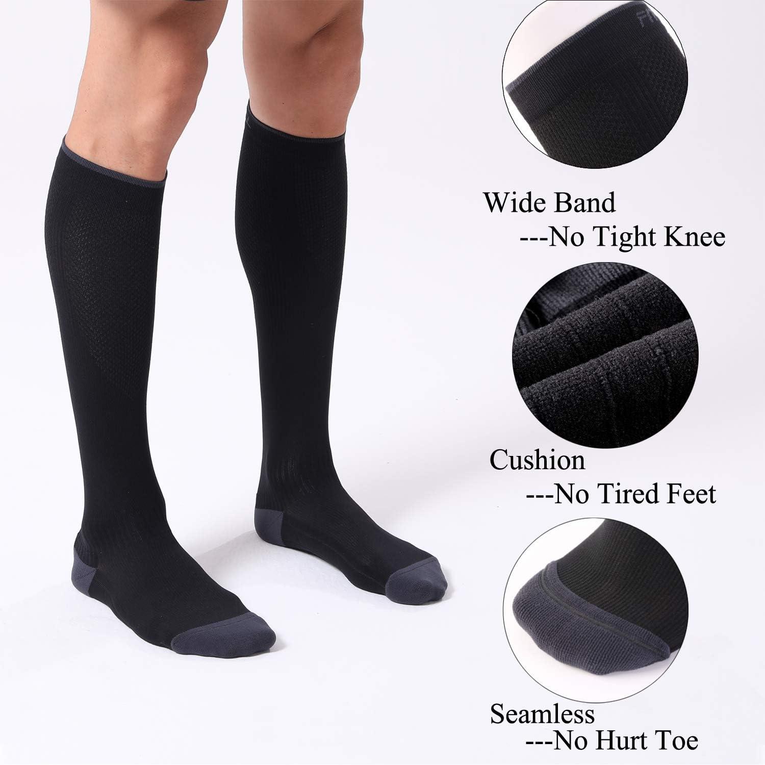 imageFITRELL 3 Pairs Compression Socks for Women and Men 2030mmHgCirculation Support SocksBlack