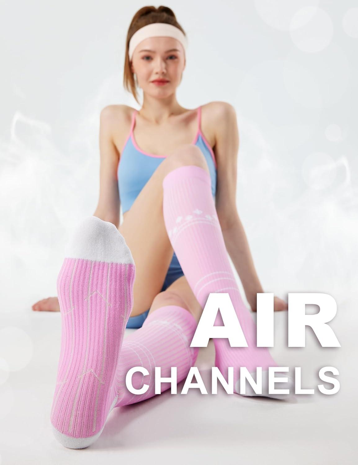 imageFITRELL 3 Pairs Compression Socks for Women and Men 2030mmHgCirculation Support SocksNeopolitan