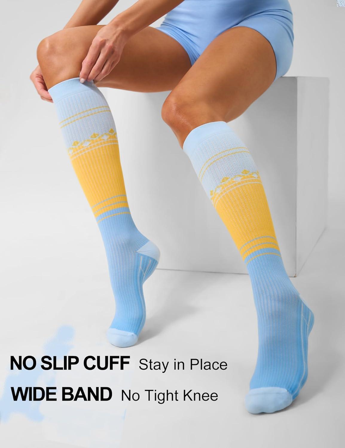 imageFITRELL 3 Pairs Compression Socks for Women and Men 2030mmHgCirculation Support SocksPopsicle