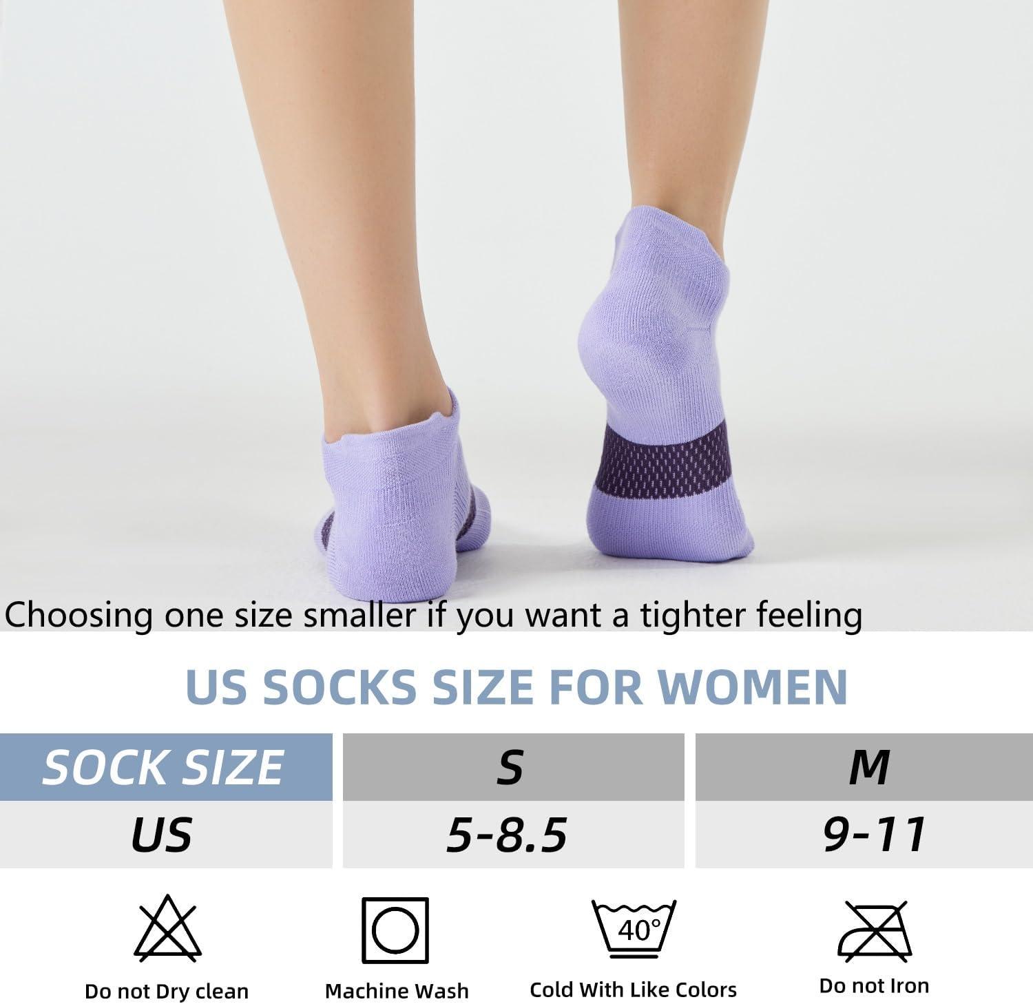 imageFITRELL 56 Pairs Ankle Running Socks for Women Athletic Cushioned Low Cut Tab Sports Socks6 Pairs Brownie