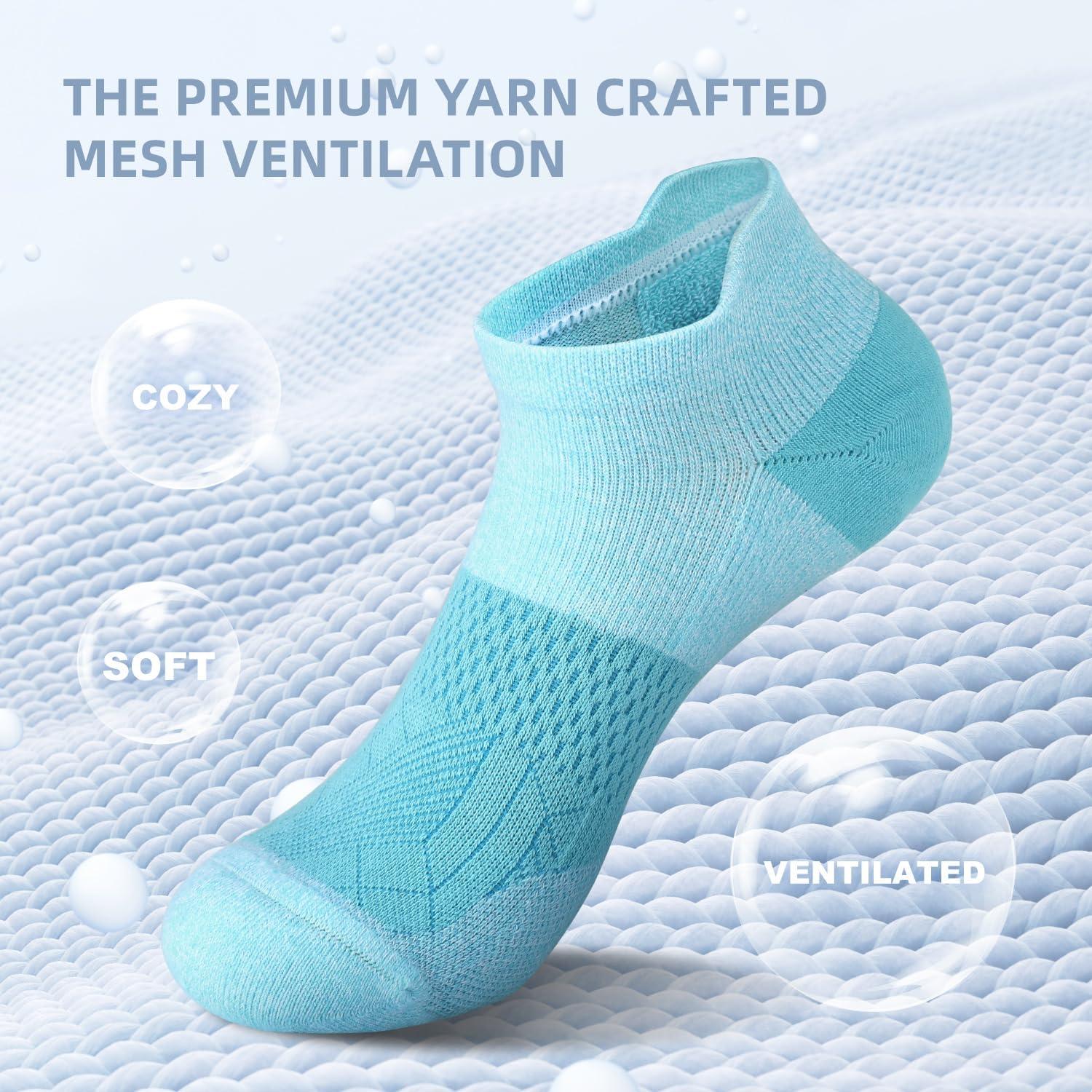 imageFITRELL 56 Pairs Ankle Running Socks for Women Athletic Cushioned Low Cut Tab Sports Socks6 Pairs Brownie