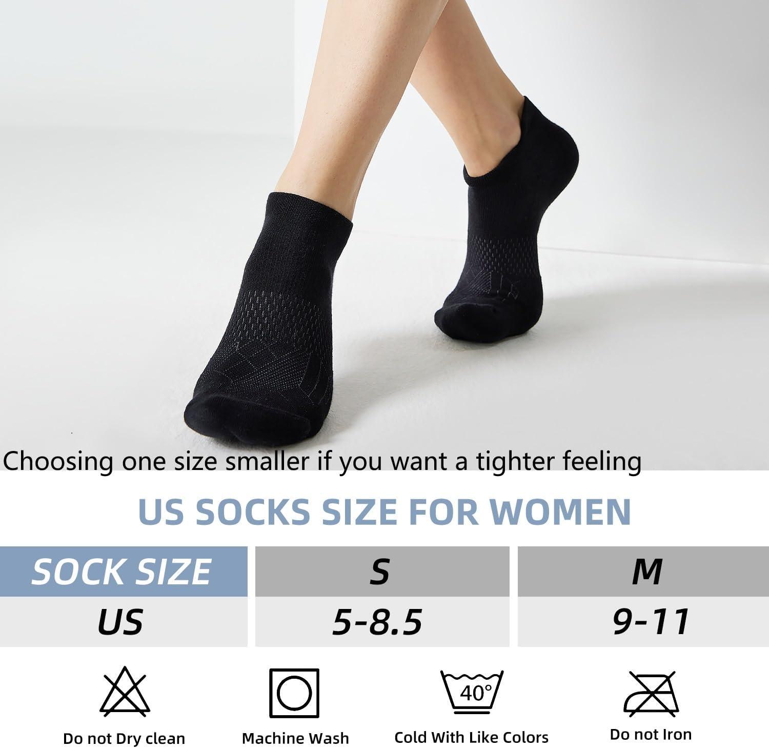 imageFITRELL 56 Pairs Ankle Running Socks for Women Athletic Cushioned Low Cut Tab Sports Socks6 Pairs WhiteBlackGrey