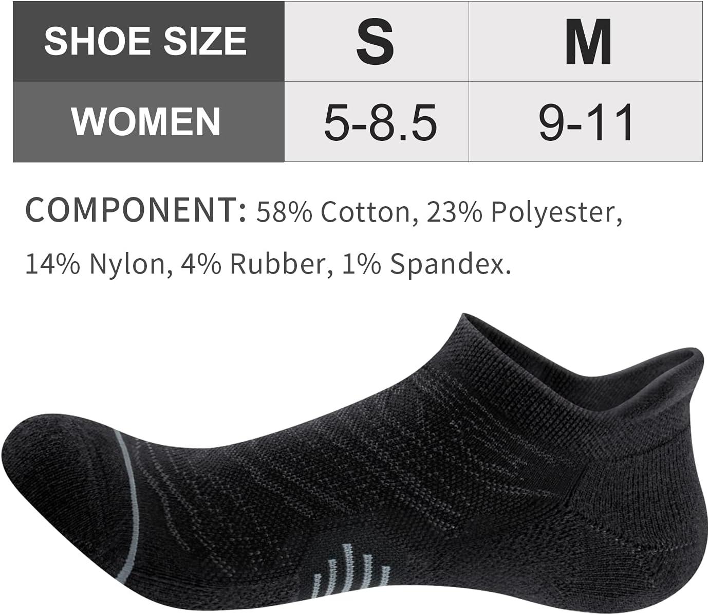 imageFITRELL 6 Pack Womens Ankle Running Socks Cushioned Low Cut Tab Athletic SocksBlack