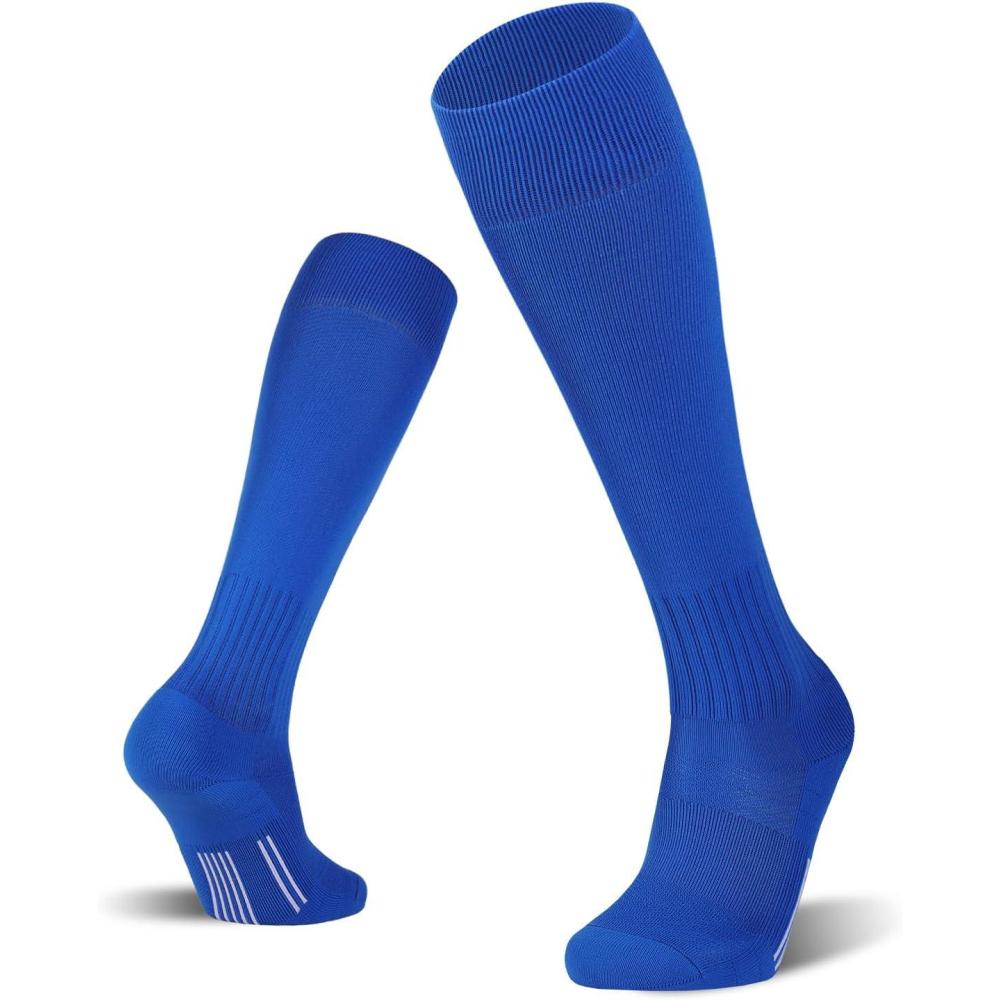 imageFITRELL 23 Pack Soccer Socks Baseball Softball For Youth Kids Boys Girls OverTheCalf Football Socks for Adult Men WomenBlue2