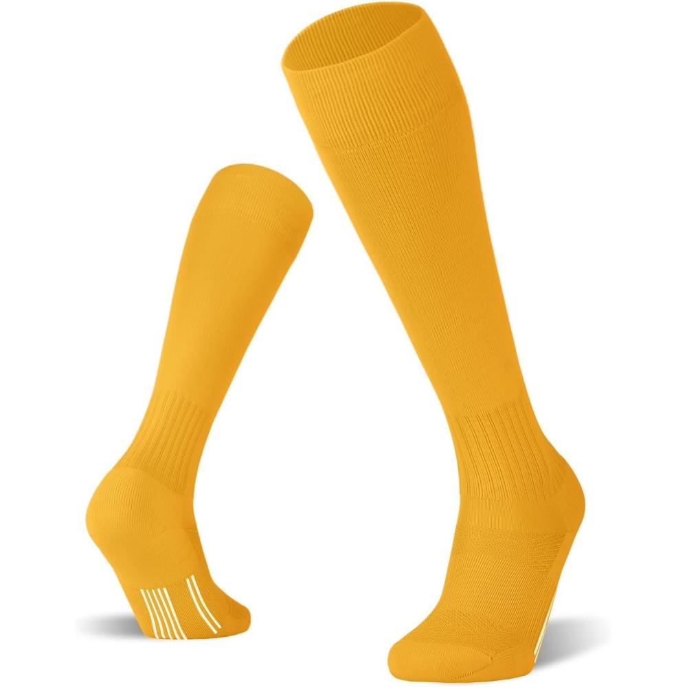 imageFITRELL 23 Pack Soccer Socks Baseball Softball For Youth Kids Boys Girls OverTheCalf Football Socks for Adult Men WomenYellow2