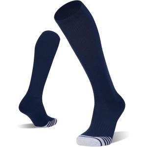 FITRELL 2/3 Pack Baseball Soccer Softball Socks for Kids Youth Men & Women Over-the-Calf Knee High Socks (Multiple Colors)(Navy Blue (2 Pack))
