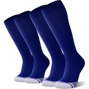 FITRELL 2/3 Pack Baseball Soccer Softball Socks for Kids Youth Men & Women Over-the-Calf Knee High Socks (Multiple Colors)(Royal Blue (2 Pack))