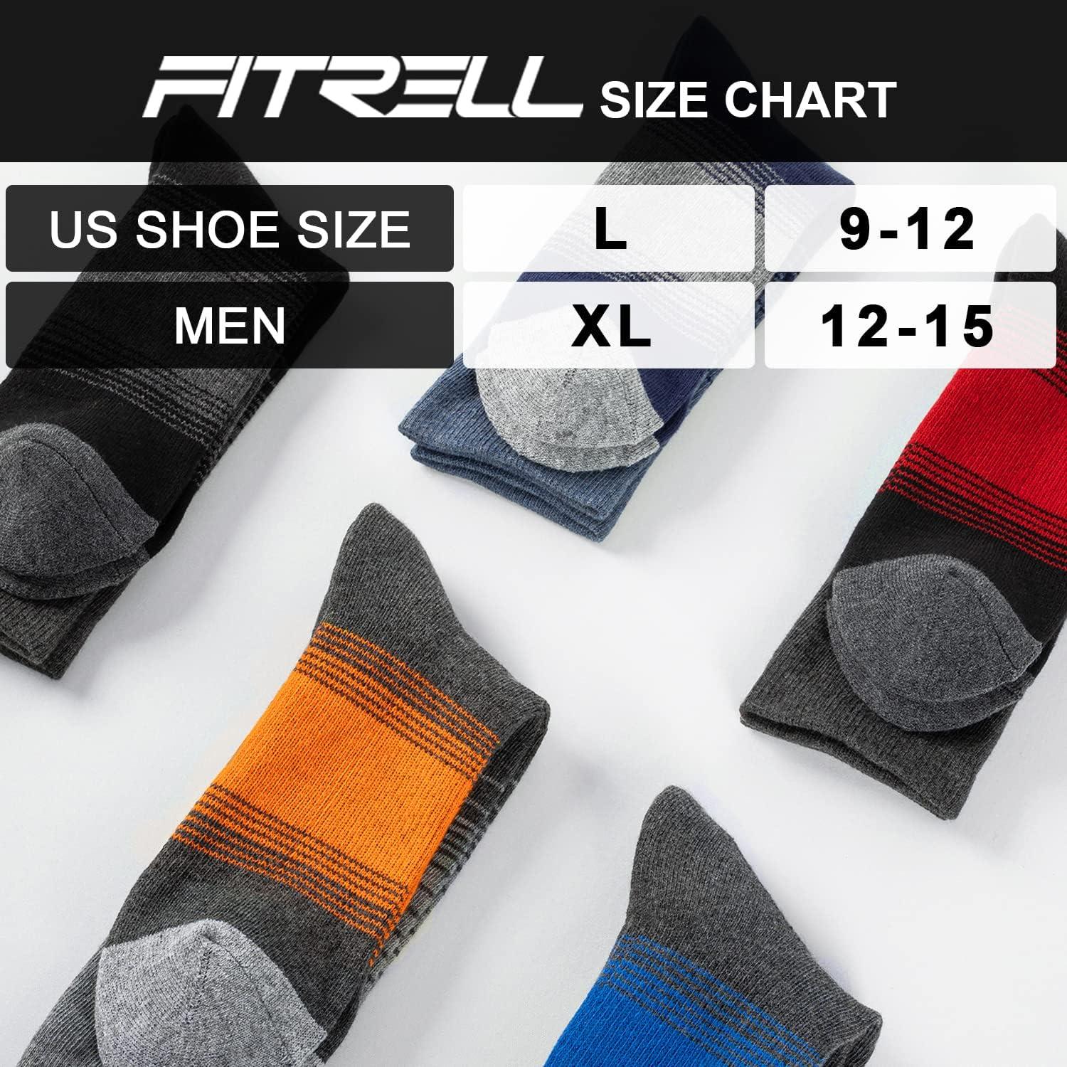 imageFITRELL 4 Pack Mens Merino Wool Hiking Socks Wicking Cushioned Warm Thermal Lightweight Boot Crew Dress SocksBlack2blue2