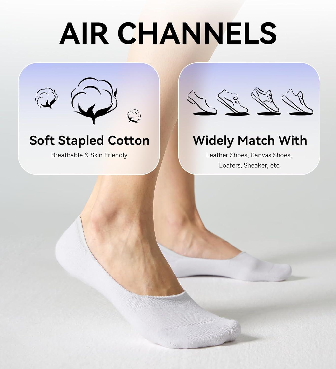 imageFITRELL No Show Socks Womens Cotton Cushioned Athletic Ankle Low Cut Invisible Non Slip Socks 58 Pairs8 Pairs Ankle Low Blackwhitedark Greygrey