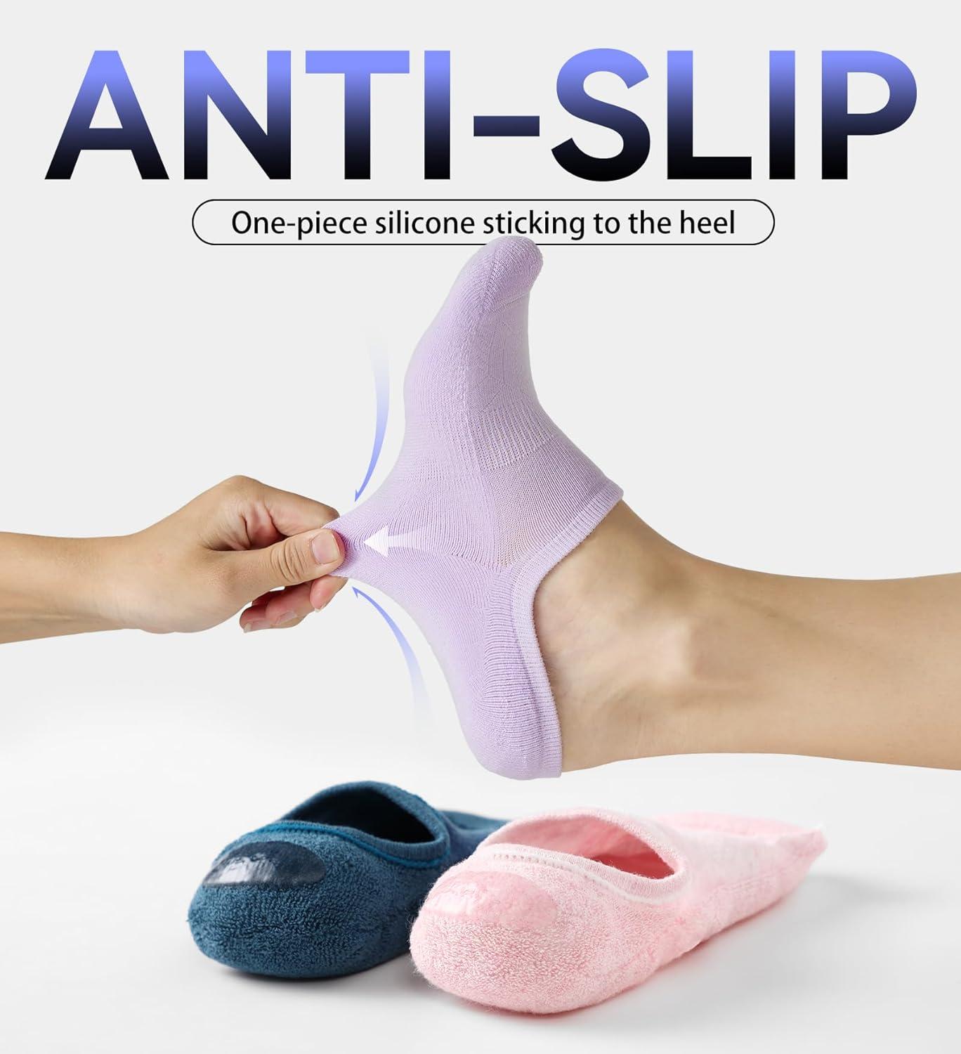 imageFITRELL No Show Socks Womens Cotton Cushioned Athletic Ankle Low Cut Invisible Non Slip Socks 58 Pairs8 Pairs Mulicolor Wonder Amber