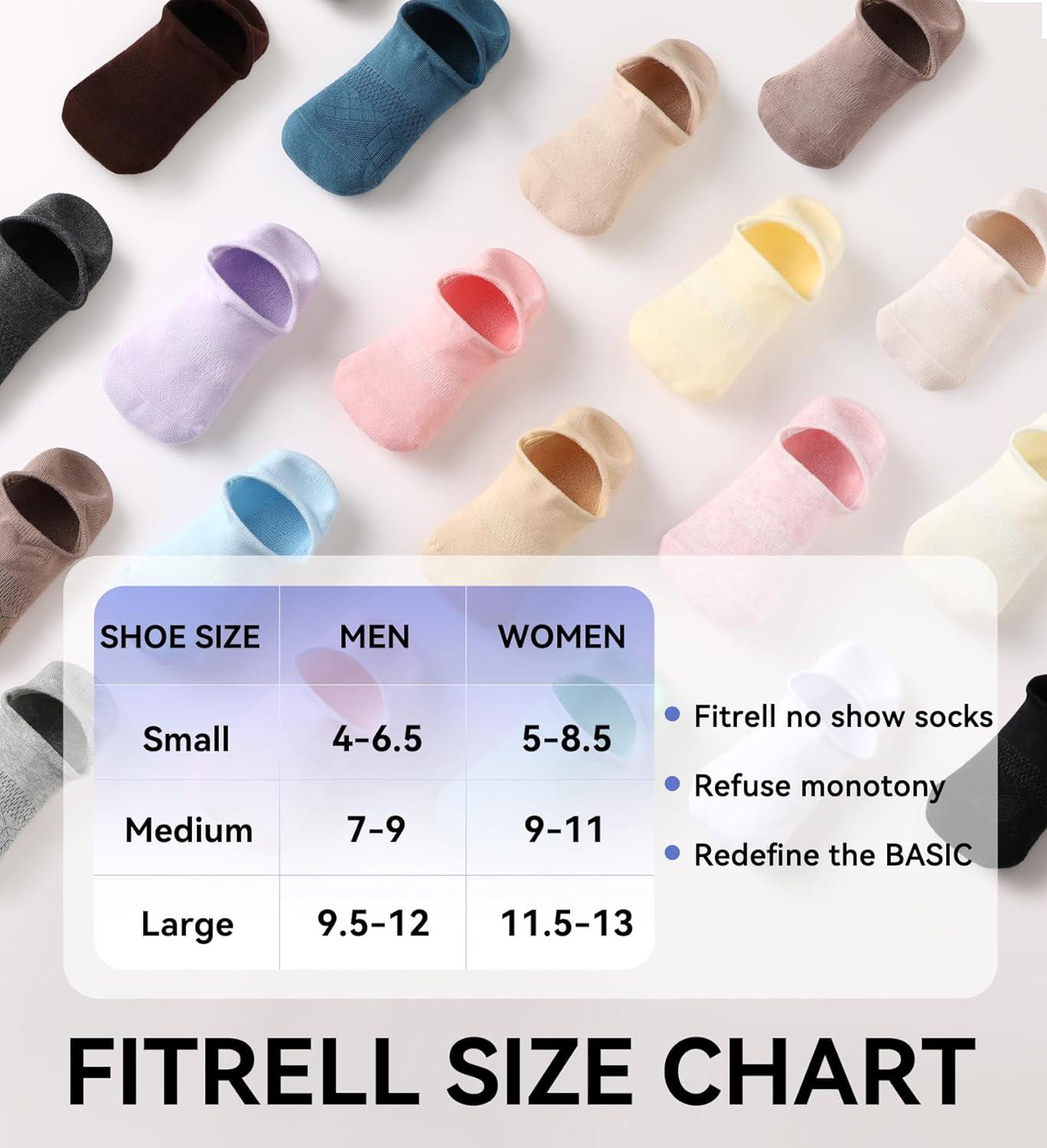 imageFITRELL No Show Socks Womens Cotton Cushioned Athletic Ankle Low Cut Invisible Non Slip Socks 58 PairsBasic Black4white4