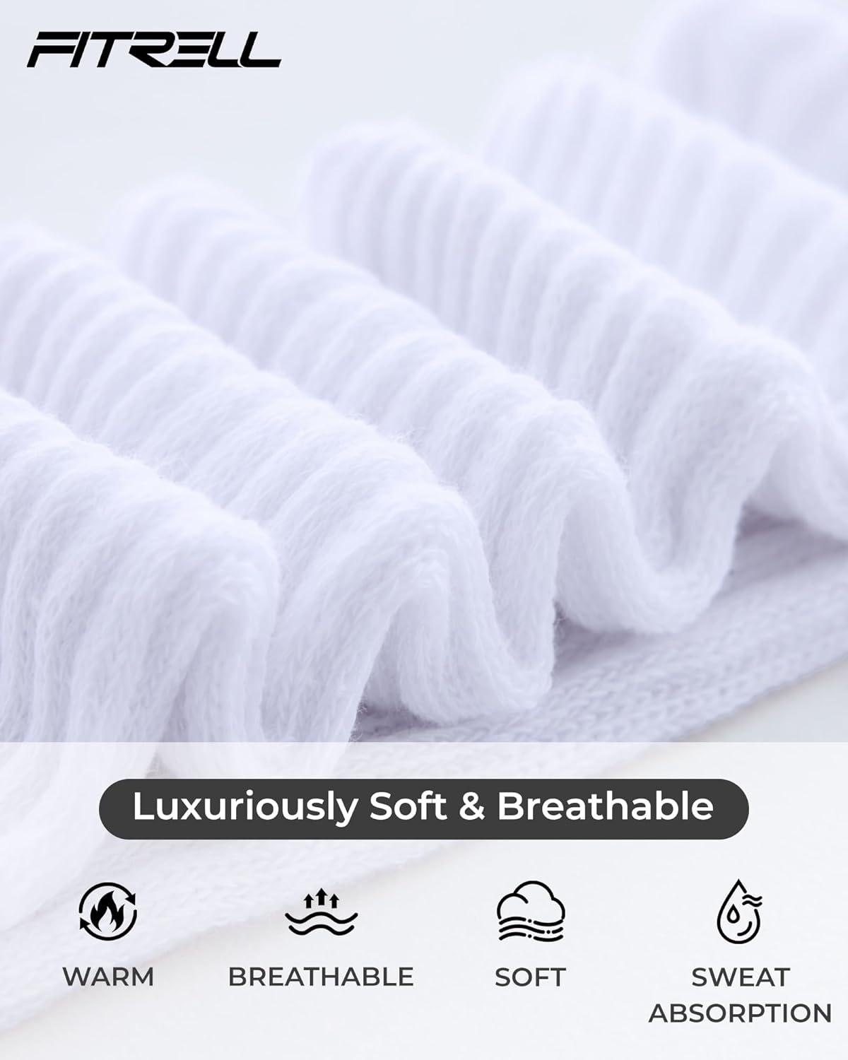 imageFITRELL Slouch Socks for Women 3 Pairs Soft Cotton Knee High Scrunch Tube Boot SocksWhite