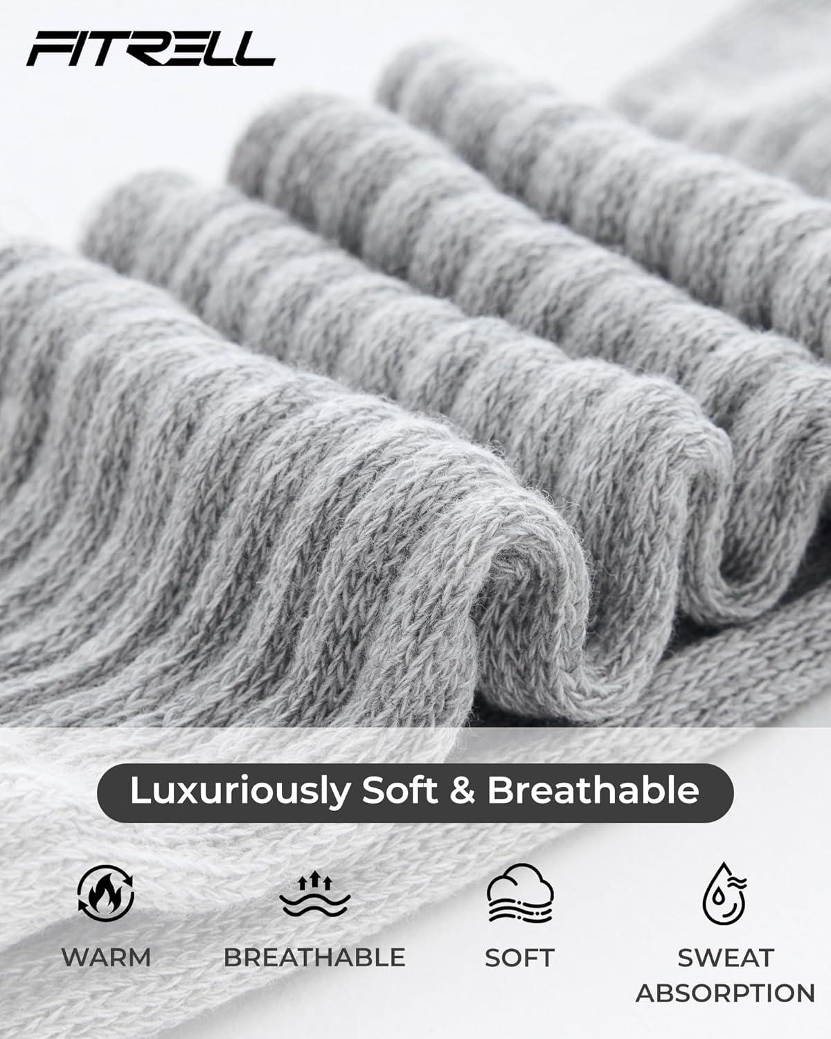 imageFITRELL Slouch Socks for Women 3 Pairs Soft Cotton Knee High Scrunch Tube Boot SocksWhitelight Greyblack