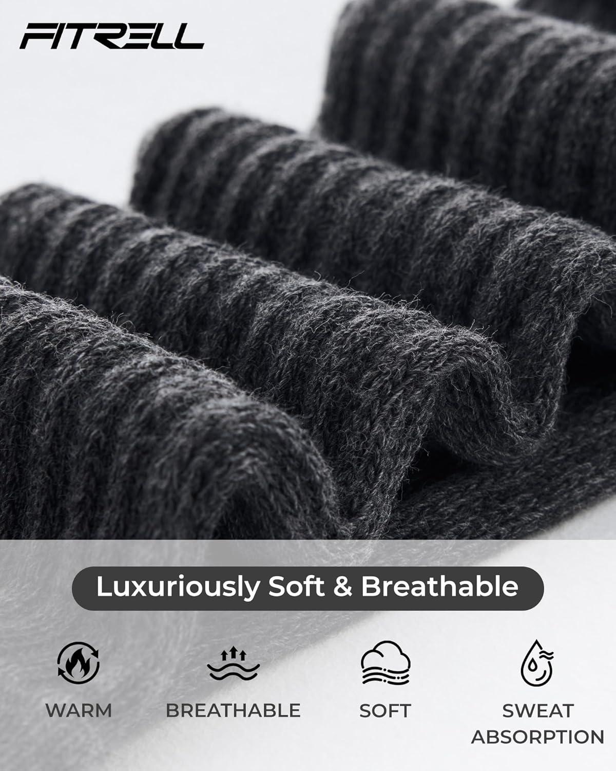 imageFITRELL Slouch Socks for Women 3 Pairs Soft Cotton Knee High Scrunch Tube Boot SocksWhiteolive Greendark Grey