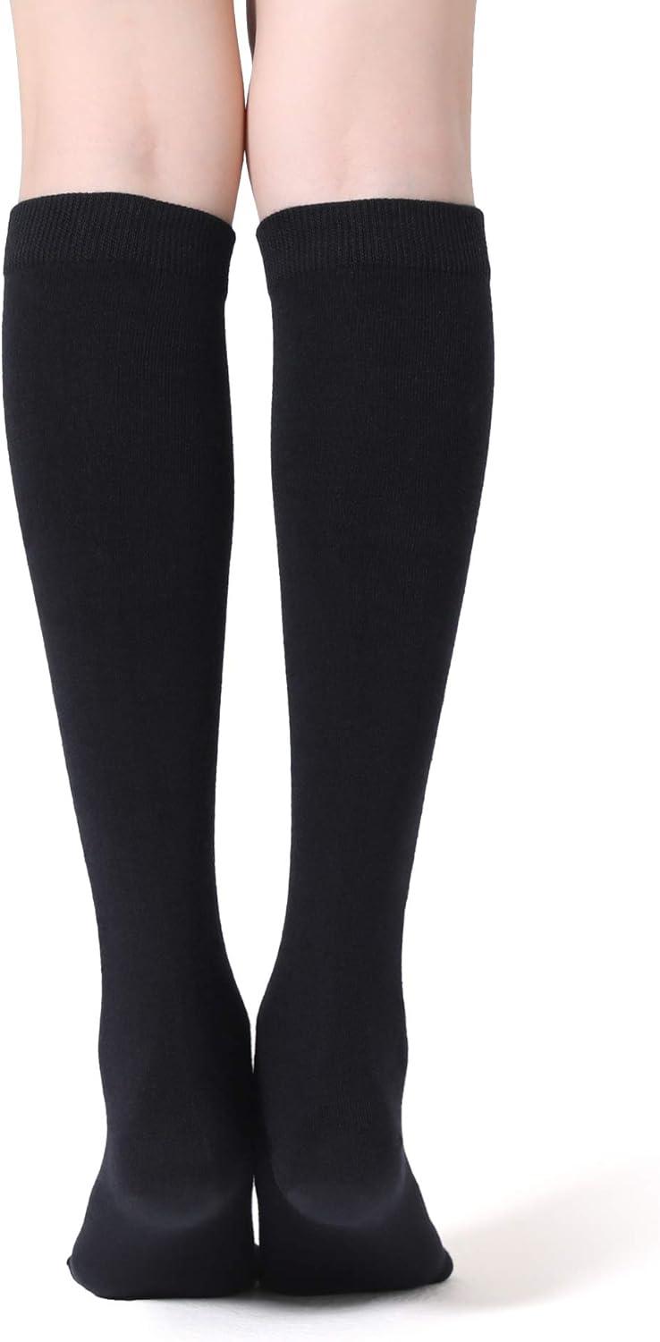 imageFITRELL Womens Knee High Socks Outdoor Sport Athletic Socks Casual Stripe Tube Socks 14 PackBlack