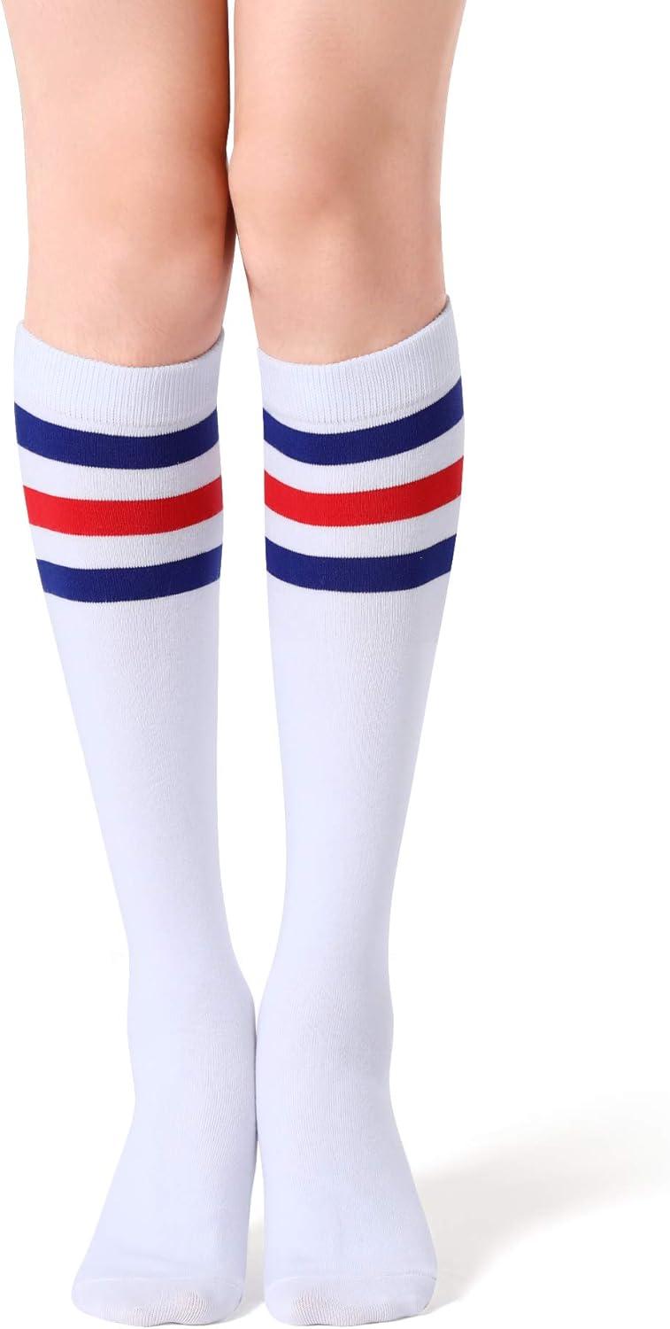 imageFITRELL Womens Knee High Socks Outdoor Sport Athletic Socks Casual Stripe Tube Socks 14 PackMulticolor