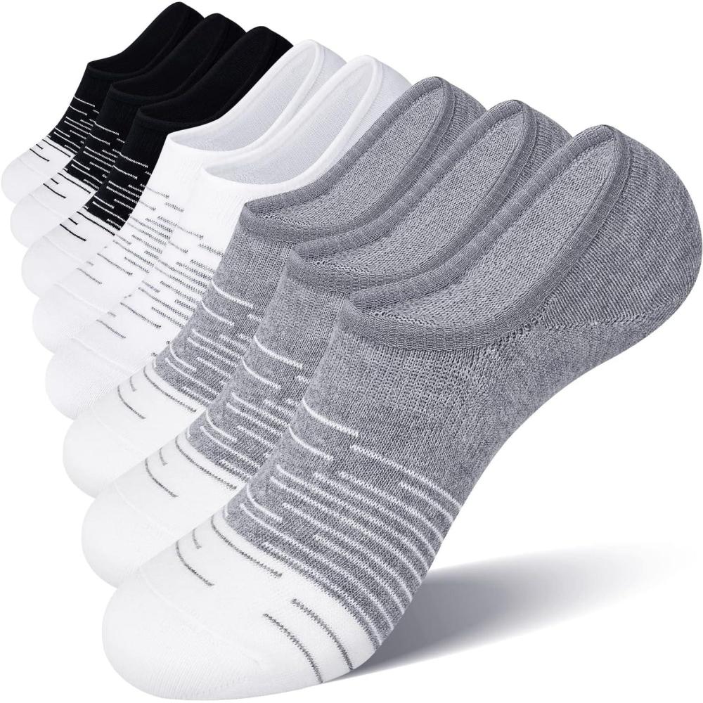 imageFITRELL 8 Pack Womens No Show Socks Size 69911 Nonslip Boat socksWhite2black3grey3