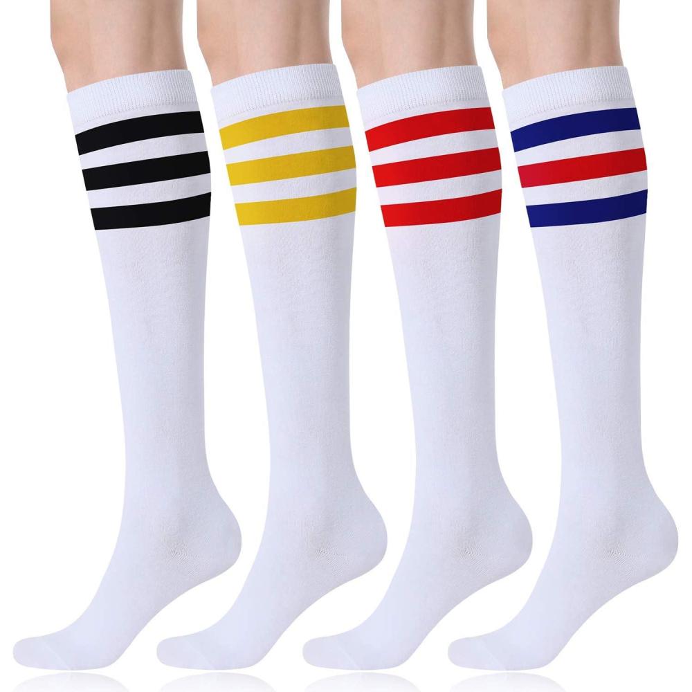 imageFITRELL Womens Knee High Socks Outdoor Sport Athletic Socks Casual Stripe Tube Socks 14 PackMulticolor