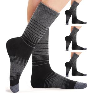 FITRELL 4 Pack Women’s Merino Wool Hiking Socks Wicking Cushioned Warm Thermal Walking Boot Crew Socks Woollen Socks(Black*4)