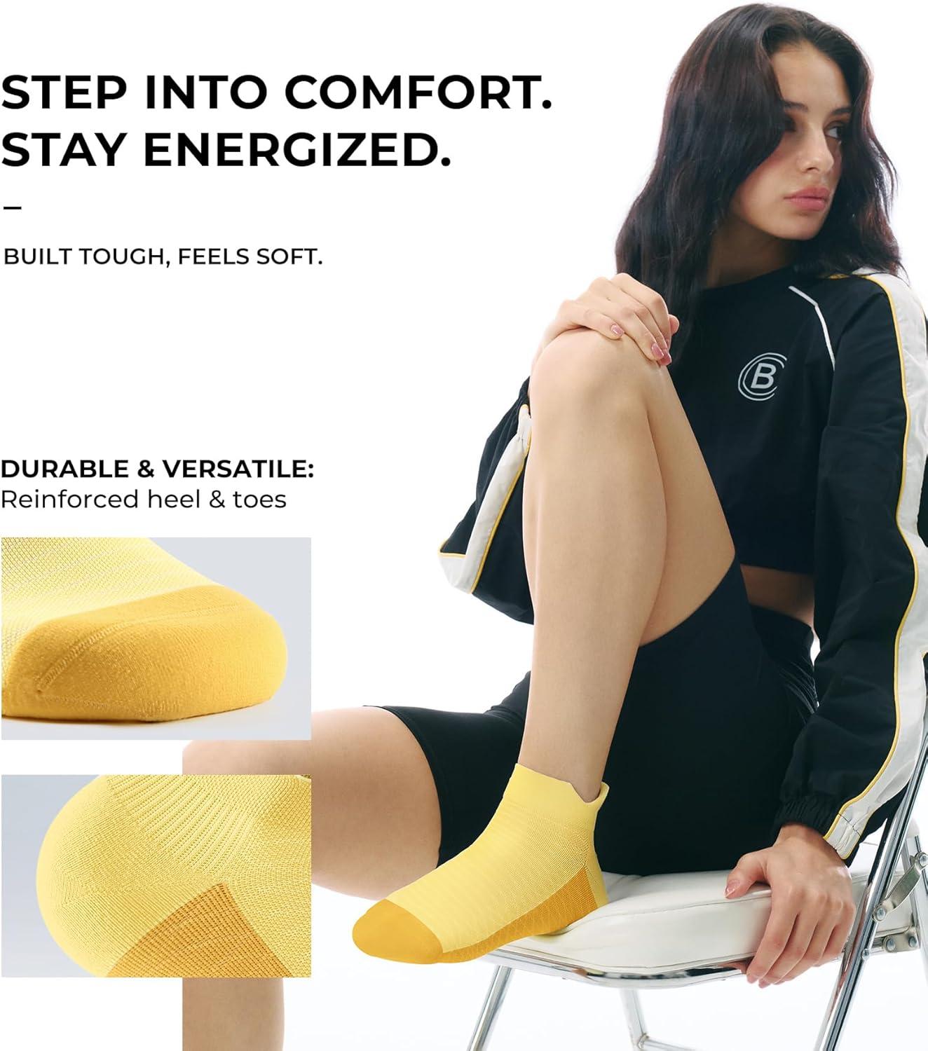 imageFITRELL Ankle Compression Socks for Women ampamp Men Cushioned Arch Support Running Socks Plantar Fasciitis Relief 56 PairsMystic Onyx 6 Pairs