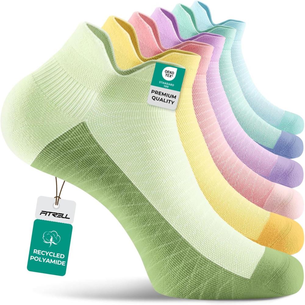 imageFITRELL Ankle Compression Socks for Women ampamp Men  56 Pairs Cushioned Arch Support Running Socks Plantar Fasciitis ReliefMystic Onyx 6 Pairs