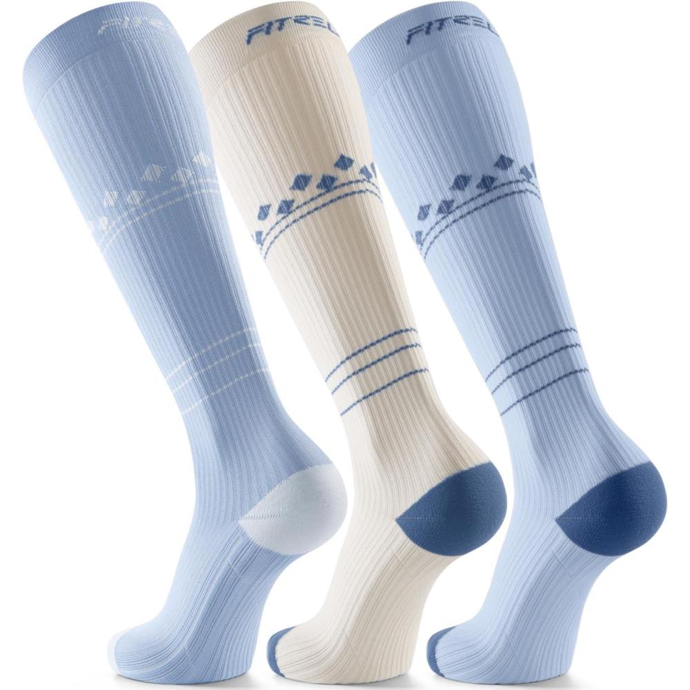image:imageFITRELL 3 Pairs Compression Socks for Women and Men 2030mmHgCirculation Support SocksDiamond Clear Days