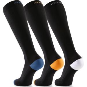 FITRELL 3 Pairs Compression Socks for Women and Men 20-30mmHg-Circulation Support Socks(Across the Waves)