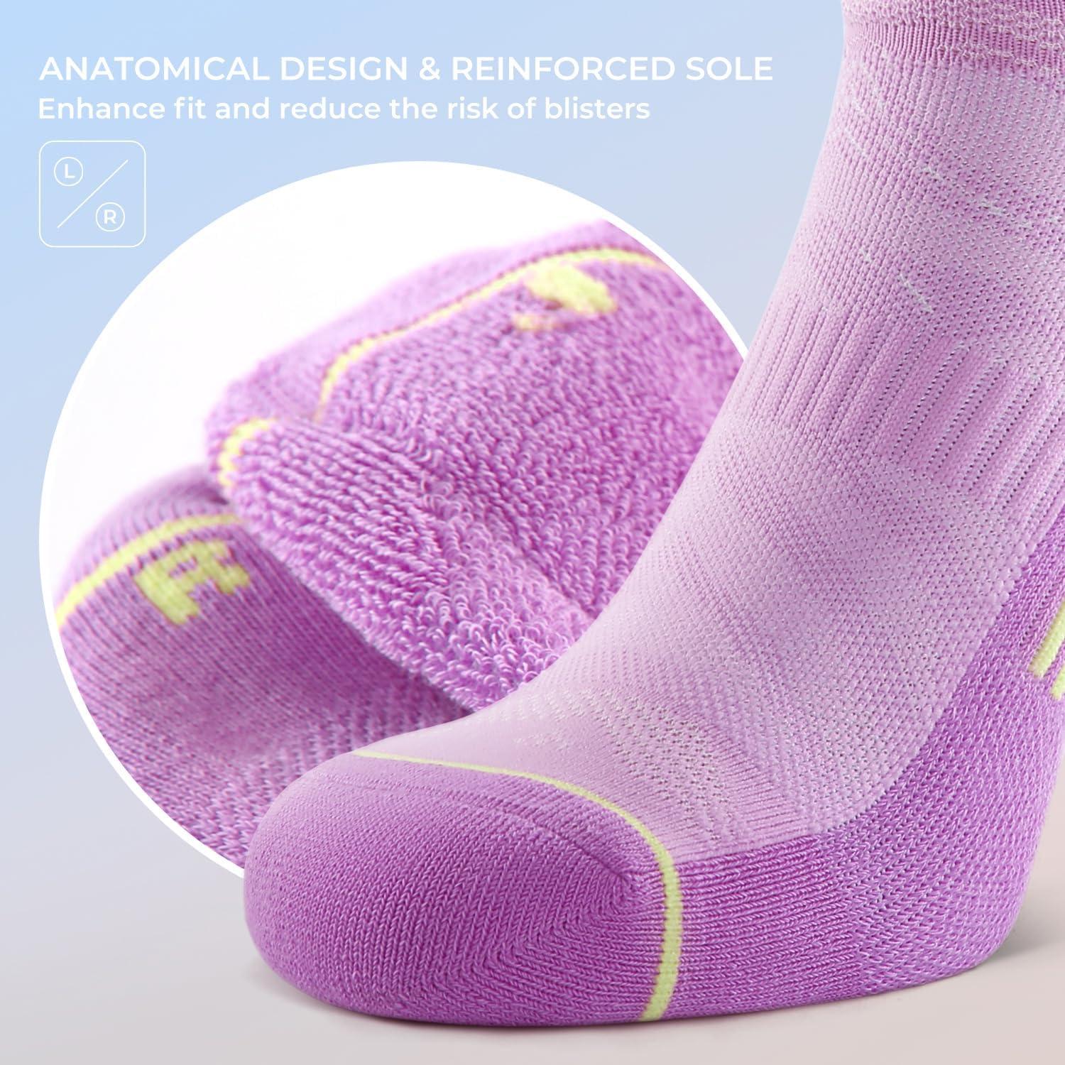 image:imageFITRELL Mens 6 Pack Ankle Running Socks Low Cut Cushioned Athletic Sports Socks 799121215Pastel Lavender
