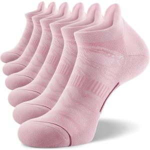 FITRELL Men’s 6 Pack Ankle Running Socks Low Cut Cushioned Athletic Sports Socks 7-9/9-12/12-15(Berry Dusk)