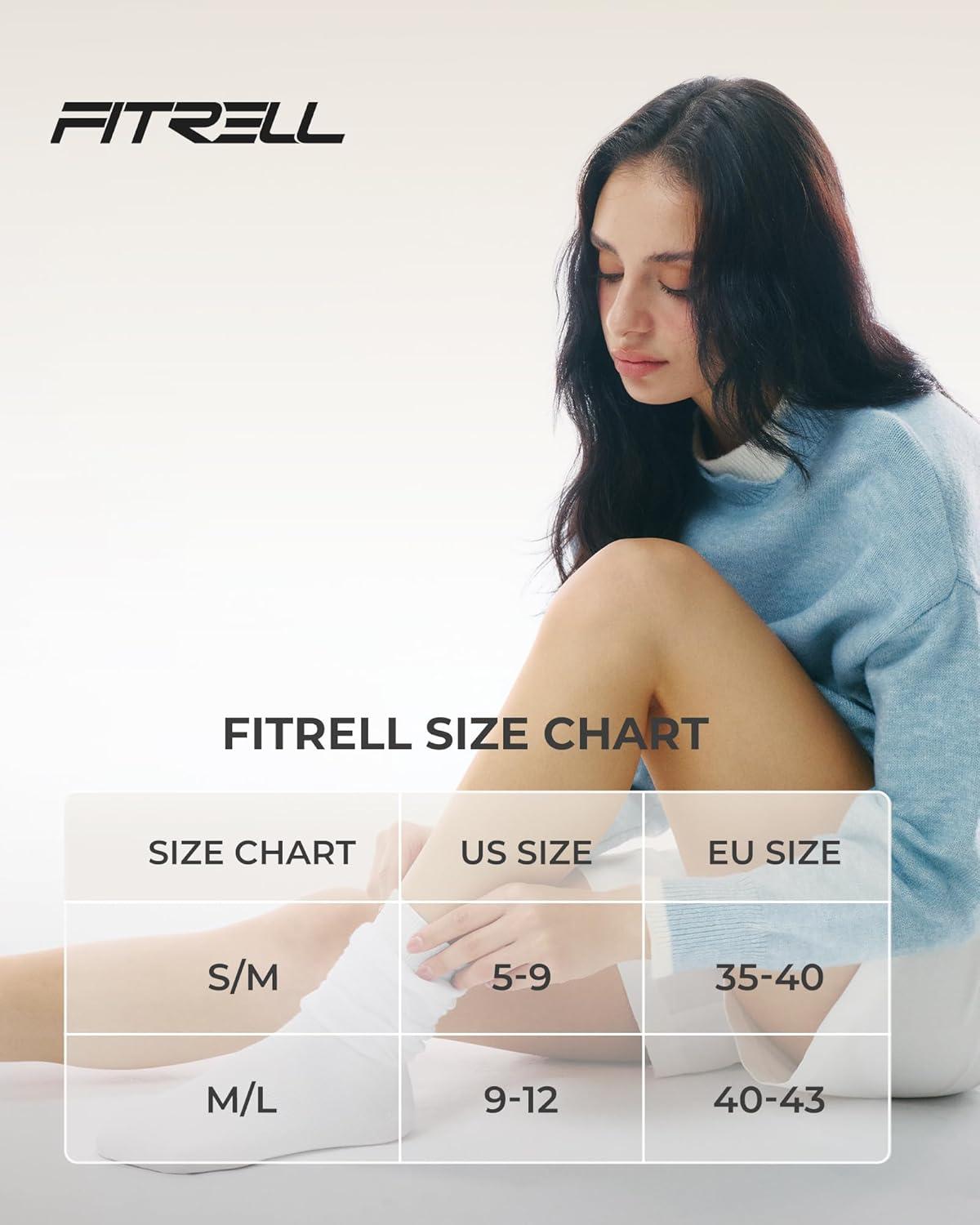 image:imageFITRELL Slouch Crew Socks for Women Presewn Slouch Look Soft Cotton Mid Calf Retro Cute Socks 3 Pairs Cant StraightenWhite