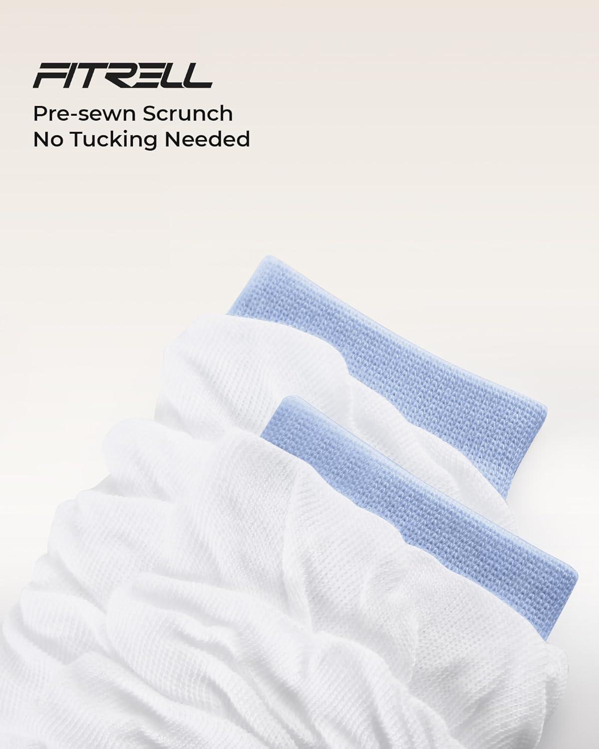 image:imageFITRELL Slouch Crew Socks for Women Presewn Slouch Look Soft Cotton Mid Calf Retro Cute Socks 3 Pairs Cant StraightenWhite Pinkwhite Bluewhite Green