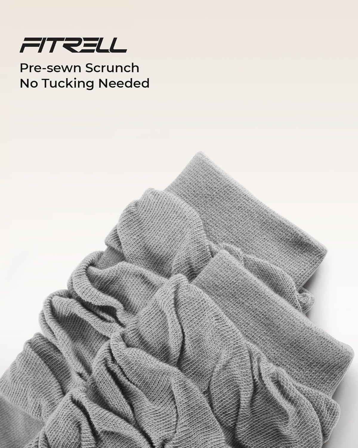 image:imageFITRELL Slouch Crew Socks for Women Presewn Slouch Look Soft Cotton Mid Calf Retro Cute Socks 3 Pairs Cant StraightenWhitegreyblack