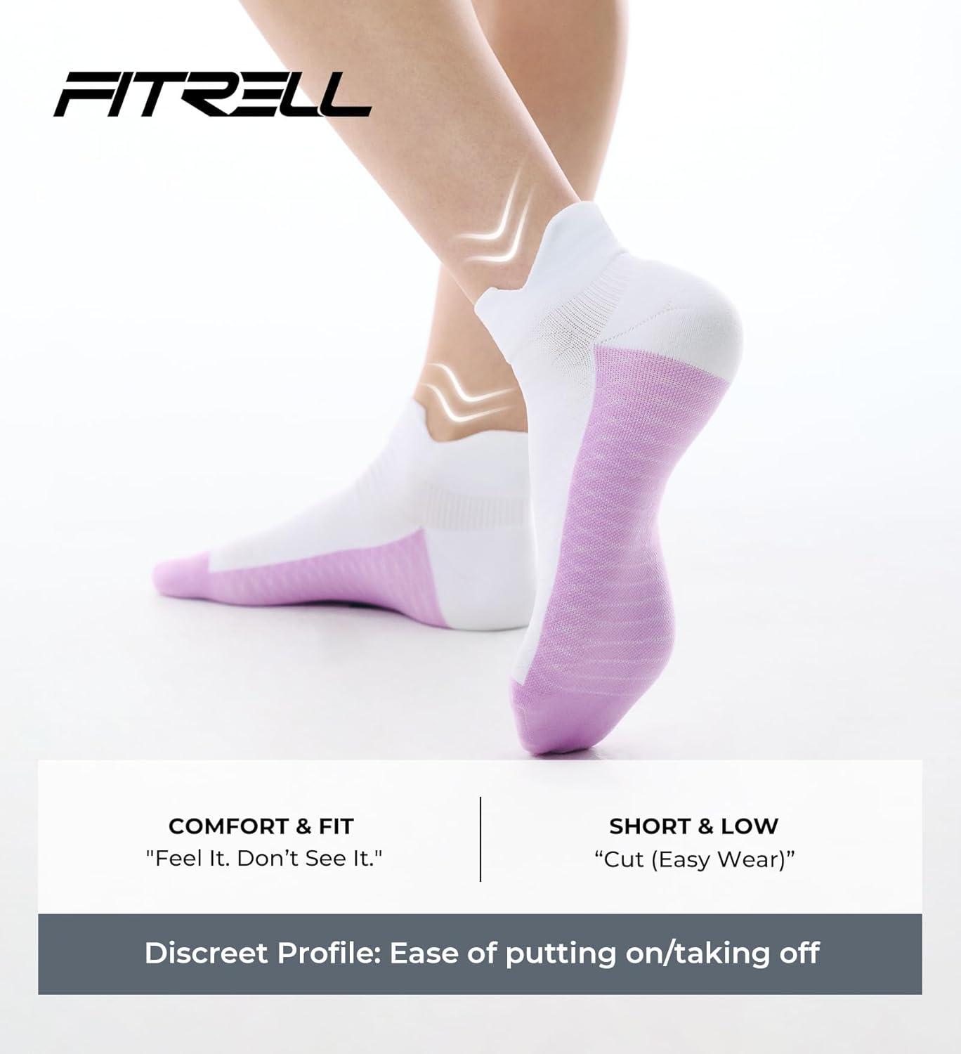 image:imageFITRELL Ankle Compression Socks for Women amp Men 56 Pairs Cushioned Arch Support Running Socks Plantar Fasciitis ReliefBliss Creamwhite Mixed 6 Pairs
