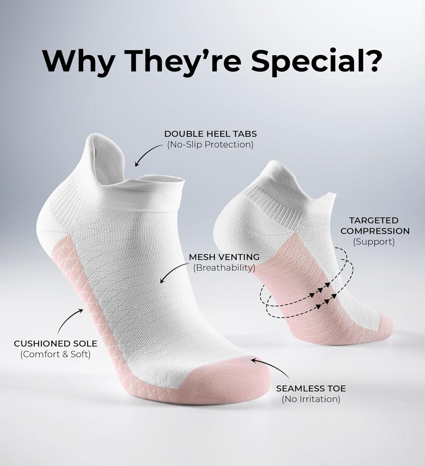 image:imageFITRELL Ankle Compression Socks for Women amp Men 56 Pairs Cushioned Arch Support Running Socks Plantar Fasciitis ReliefBliss Creamwhite Mixed 6 Pairs