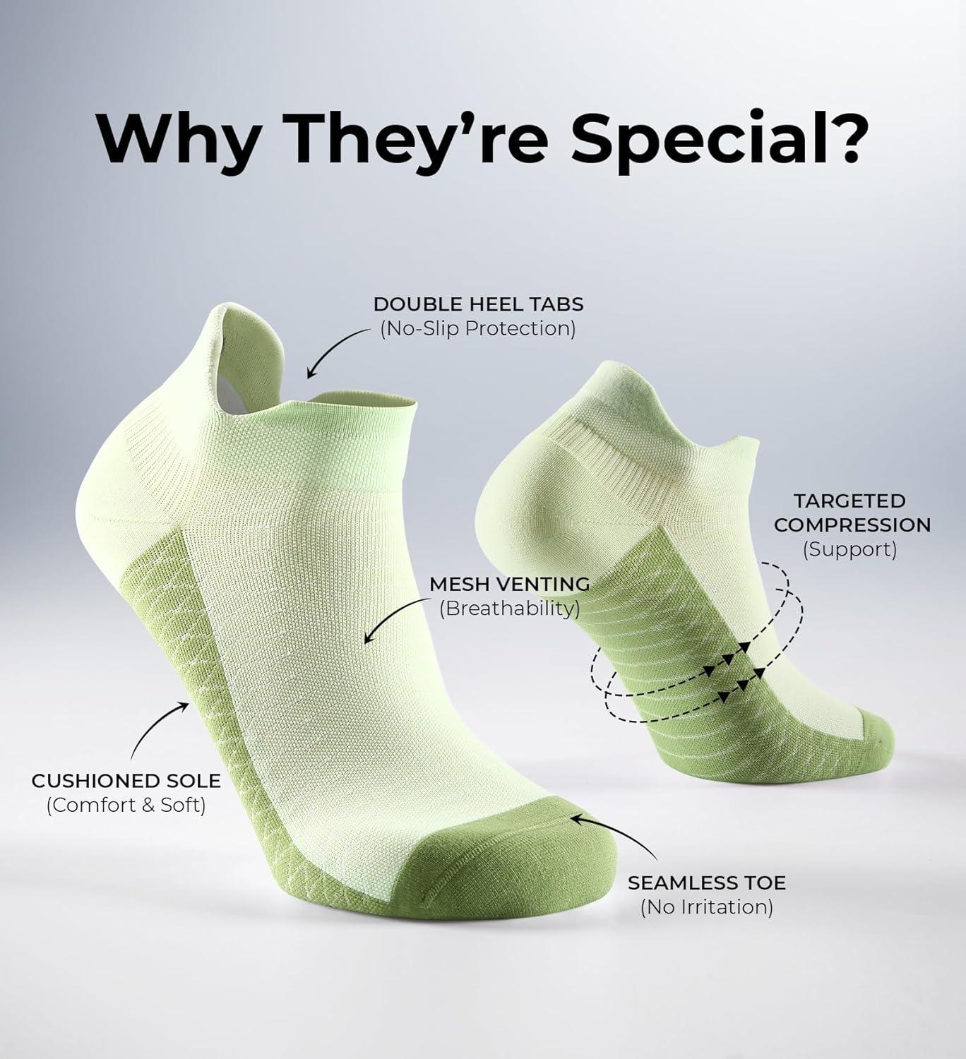 image:imageFITRELL Ankle Compression Socks for Women amp Men 56 Pairs Cushioned Arch Support Running Socks Plantar Fasciitis ReliefMystic Onyx 6 Pairs