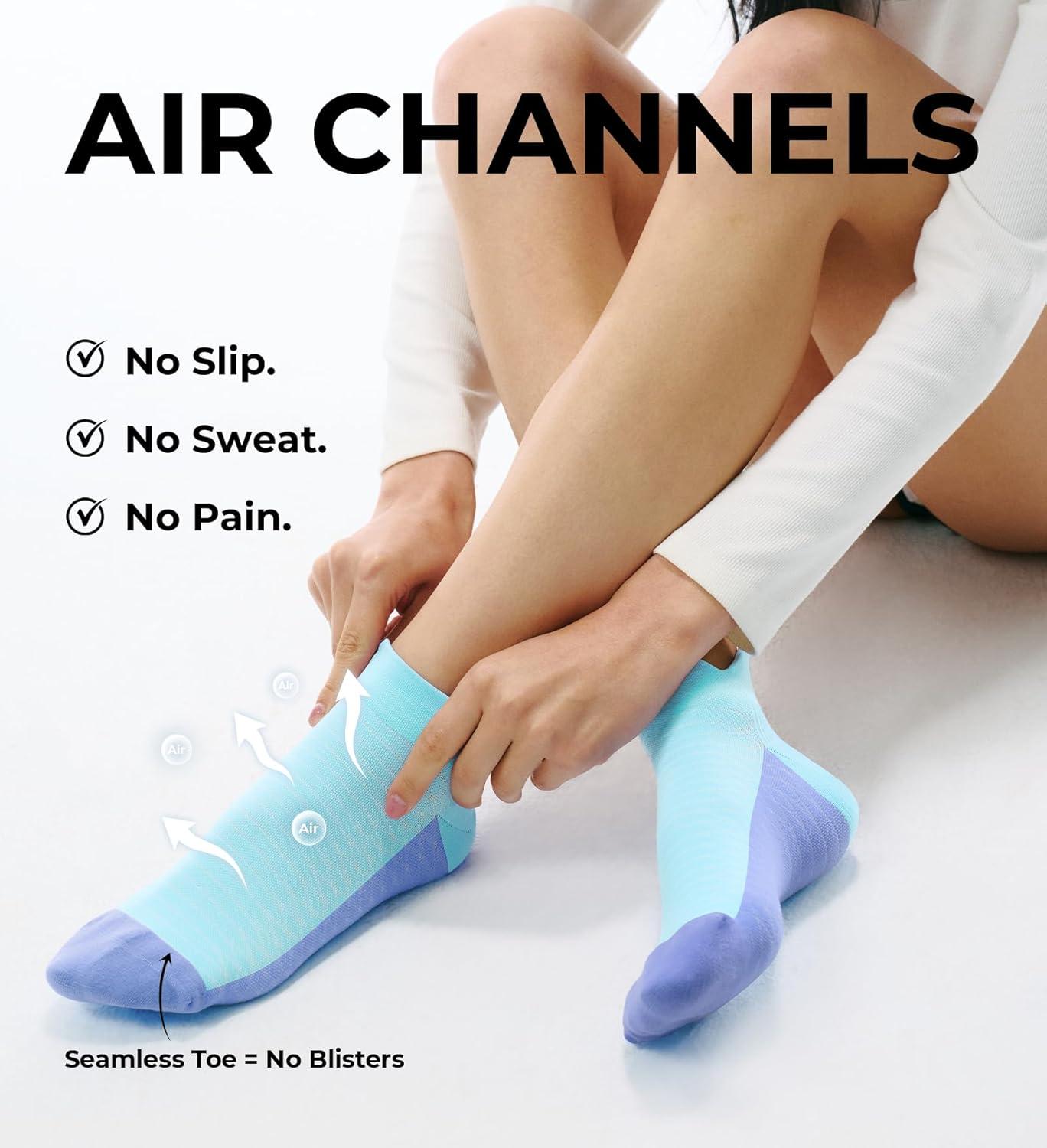 image:imageFITRELL Ankle Compression Socks for Women amp Men 56 Pairs Cushioned Arch Support Running Socks Plantar Fasciitis ReliefMystic Onyx 6 Pairs