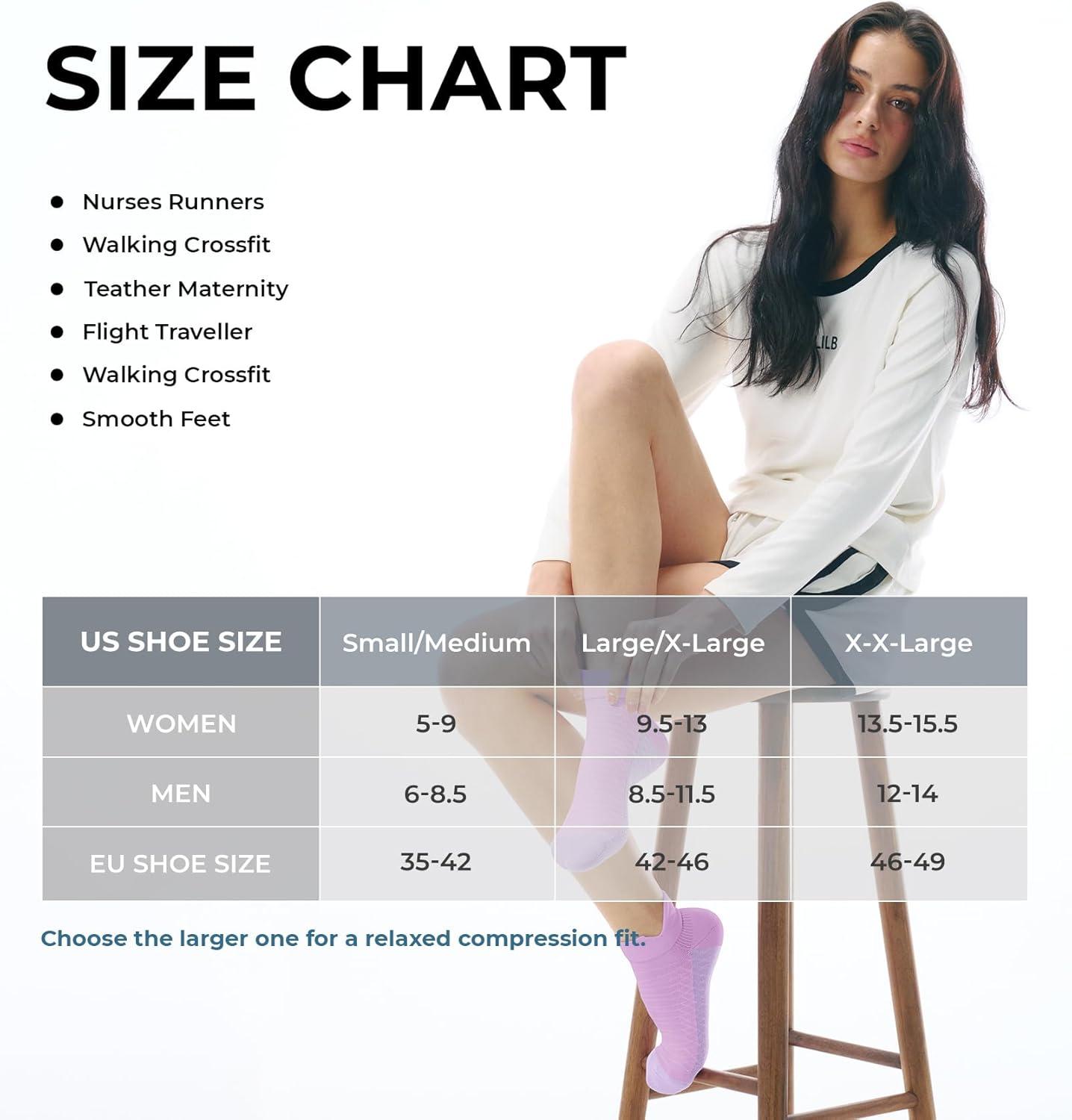 image:imageFITRELL Ankle Compression Socks for Women amp Men 56 Pairs Cushioned Arch Support Running Socks Plantar Fasciitis ReliefMystic Onyx 6 Pairs
