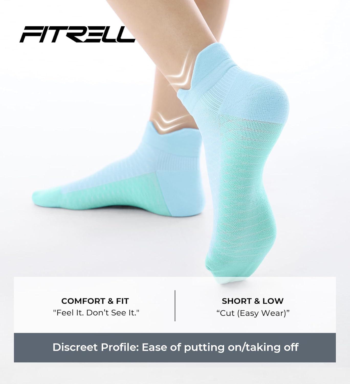 image:imageFITRELL Ankle Compression Socks for Women amp Men 56 Pairs Cushioned Arch Support Running Socks Plantar Fasciitis ReliefMystic Onyx 6 Pairs